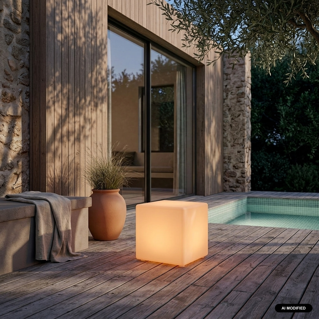 Cube lumineux intérieur/extérieur LED avec batterie 16 couleurs CUBE LED 40CM 16 COULEURS