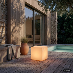 Cube lumineux intérieur/extérieur LED avec batterie 16 couleurs CUBE LED 40CM 16 COULEURS