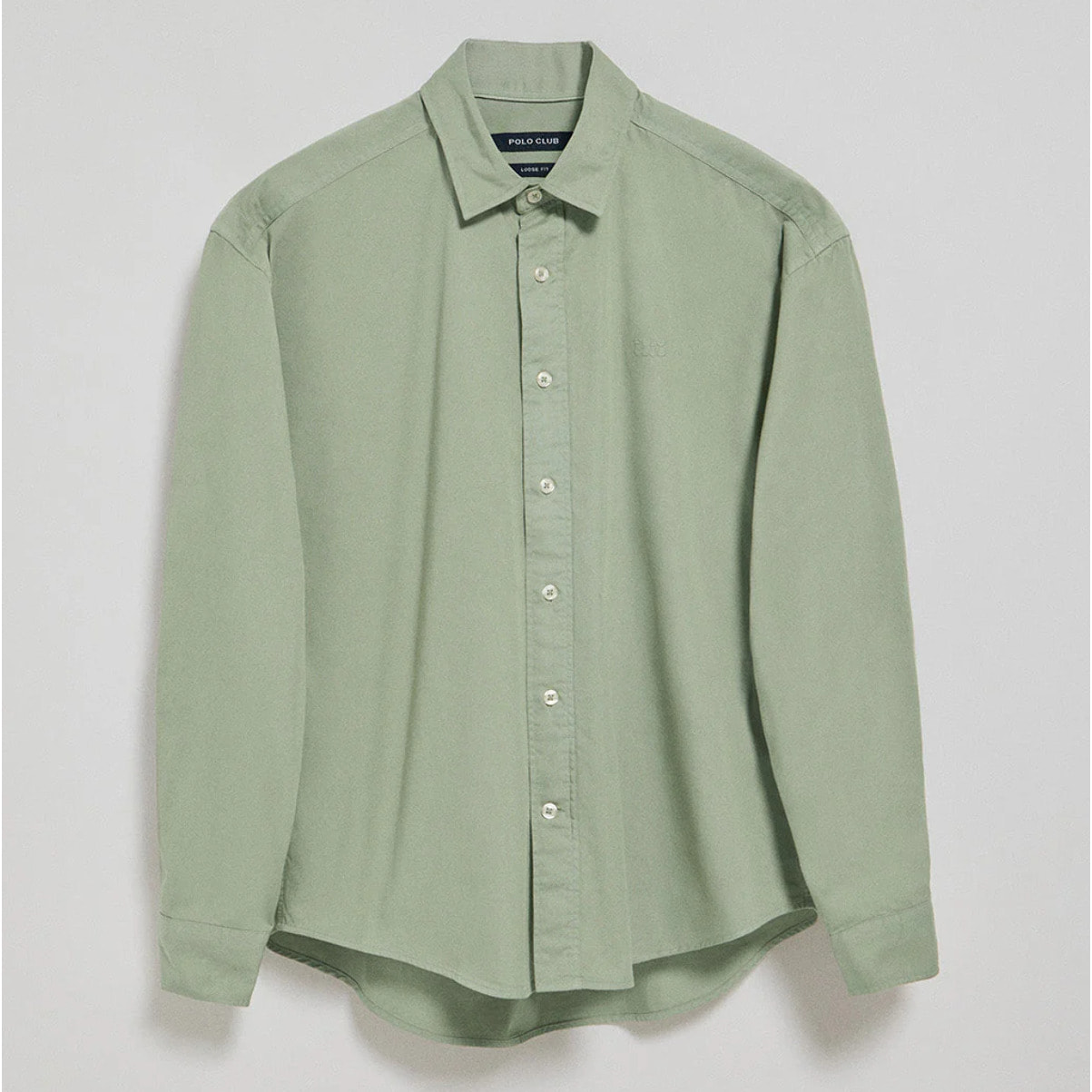Camicia loose fit verde giada con logo Polo Club