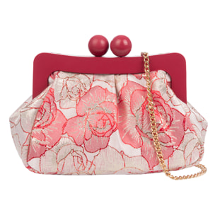 Bormida Bolso bandolera Mujer. Fabricado en madera y tela con diseños florales.