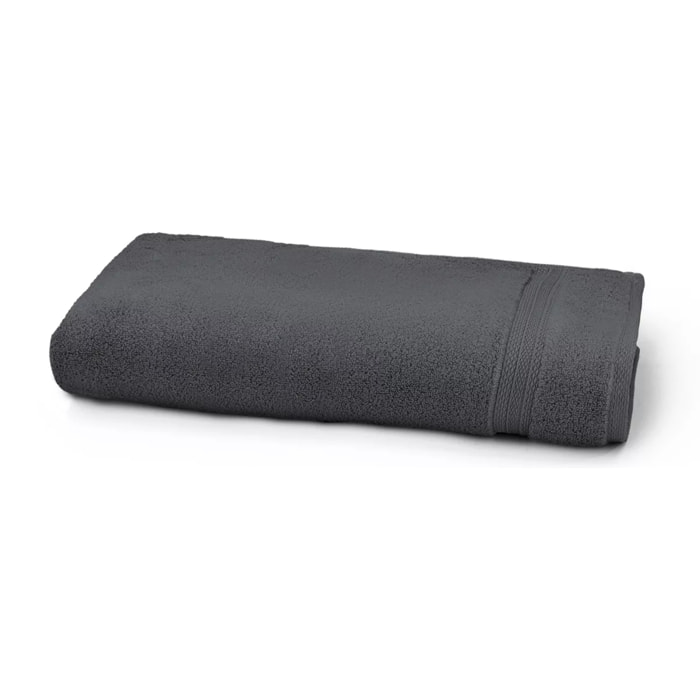 Drap de douche pur coton 550 g/m² uni anthracite Elea carbone