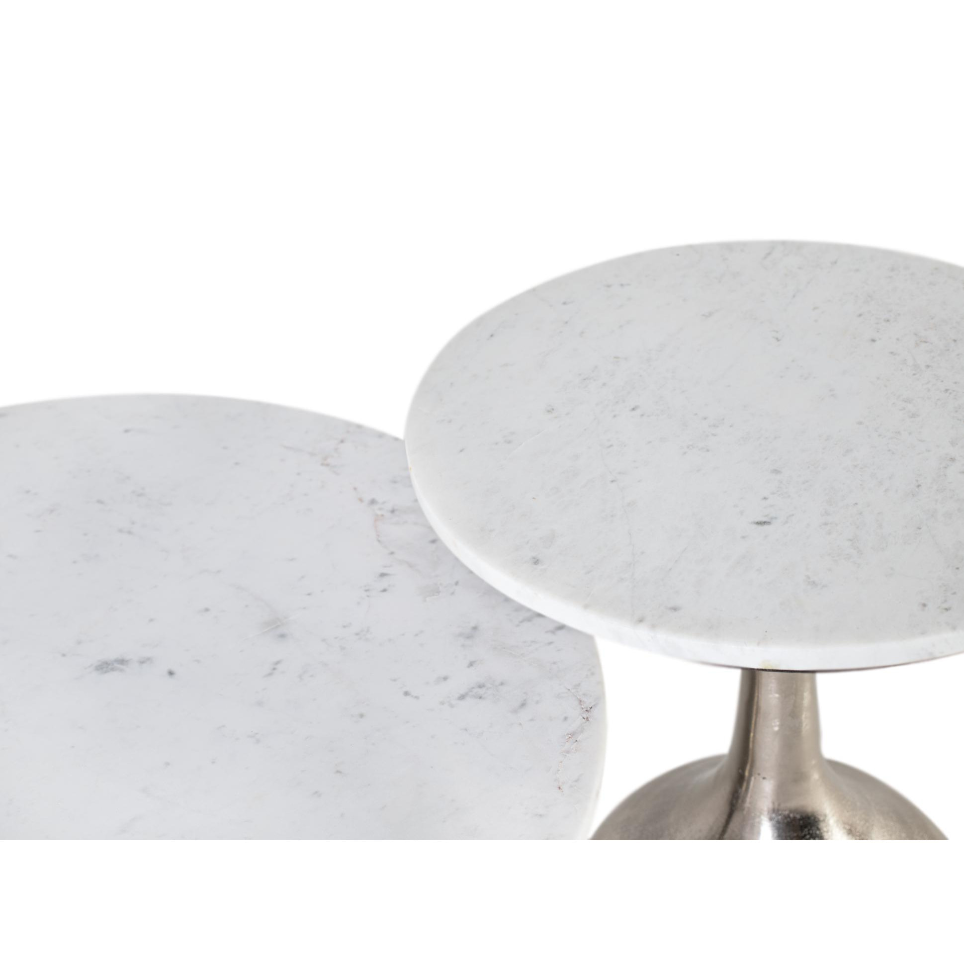 Mesas de Centro de Mármol Grande 75 Cm, Pequeña 46 Cm Estilo Moderno Elegante