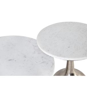 Mesas de Centro de Mármol Grande 75 Cm, Pequeña 46 Cm Estilo Moderno Elegante