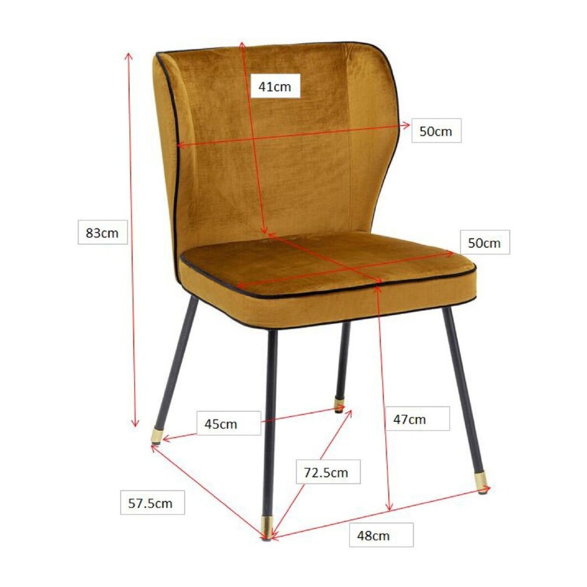 Chaise Irina velours ocre Kare Design