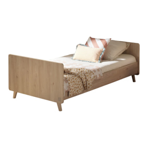 Lit junior 190x90cm en décor bois chêne suave