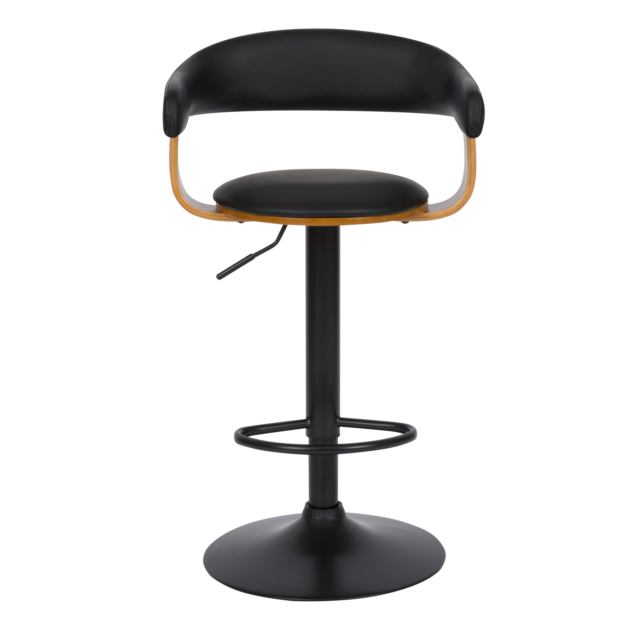 Chaise de bar réglable 62/84 cm en cuir synthétique noir - Harold