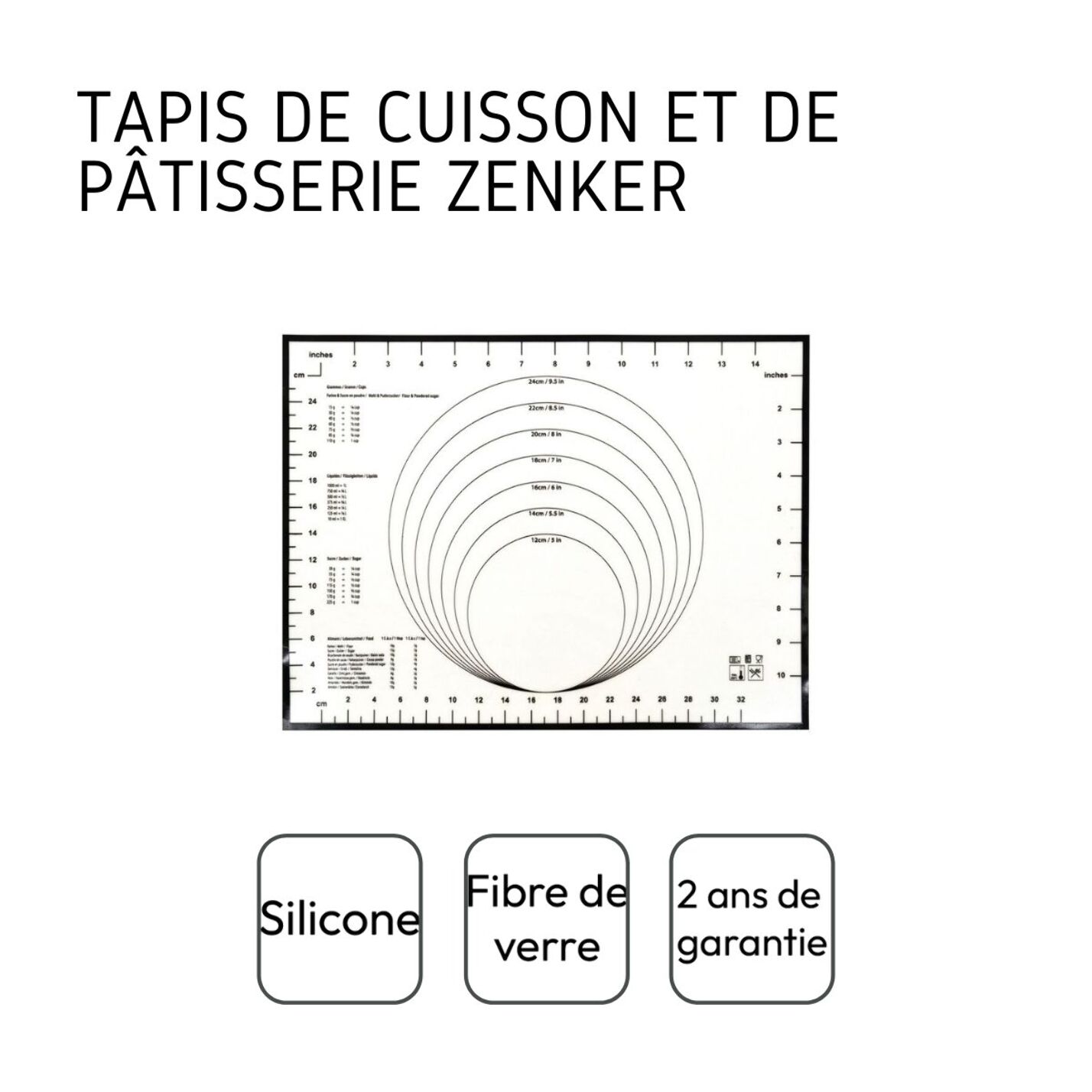 Ensemble de 2 Tapis de cuisson en silicone 40 x 30 cm Zenker Smart Pastry