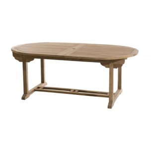 HARRIS - SALON DE JARDIN EN BOIS TECK 10/12 pers : Ensemble de jardin - 1 Table ovale extensible 200*300/120cm et 8 chaises