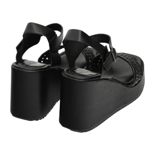 Sandali zeppa - tacco 9,50 cm - plateaux 3,0 cm