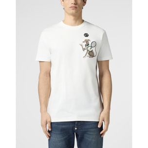 PHILIPP PLEIN Round Neck T-Shirt Tennis Pet Patch