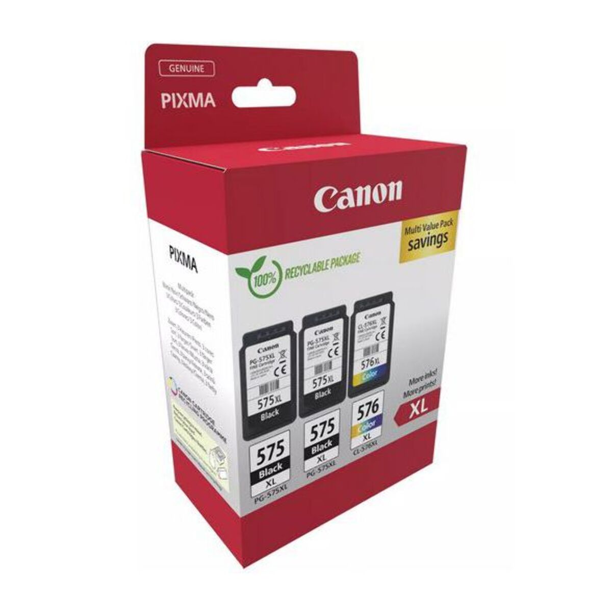 Cartouche d'encre CANON Pack de 3 Originales XL (2x PG-575 Noir + 1x CL-576 Couleur) - 5889C007