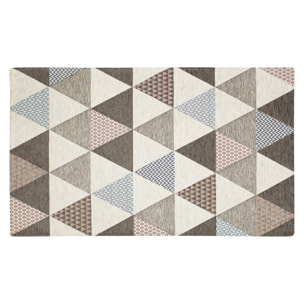 TAPPETO ARREDO TRIANGOLI GRIGIO CALDO 65X175 CM CON ANTISCIVOLO