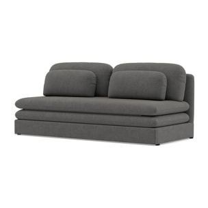 Ysal - canapé 3 places convertible déplimousse en velours texturé - Gris
