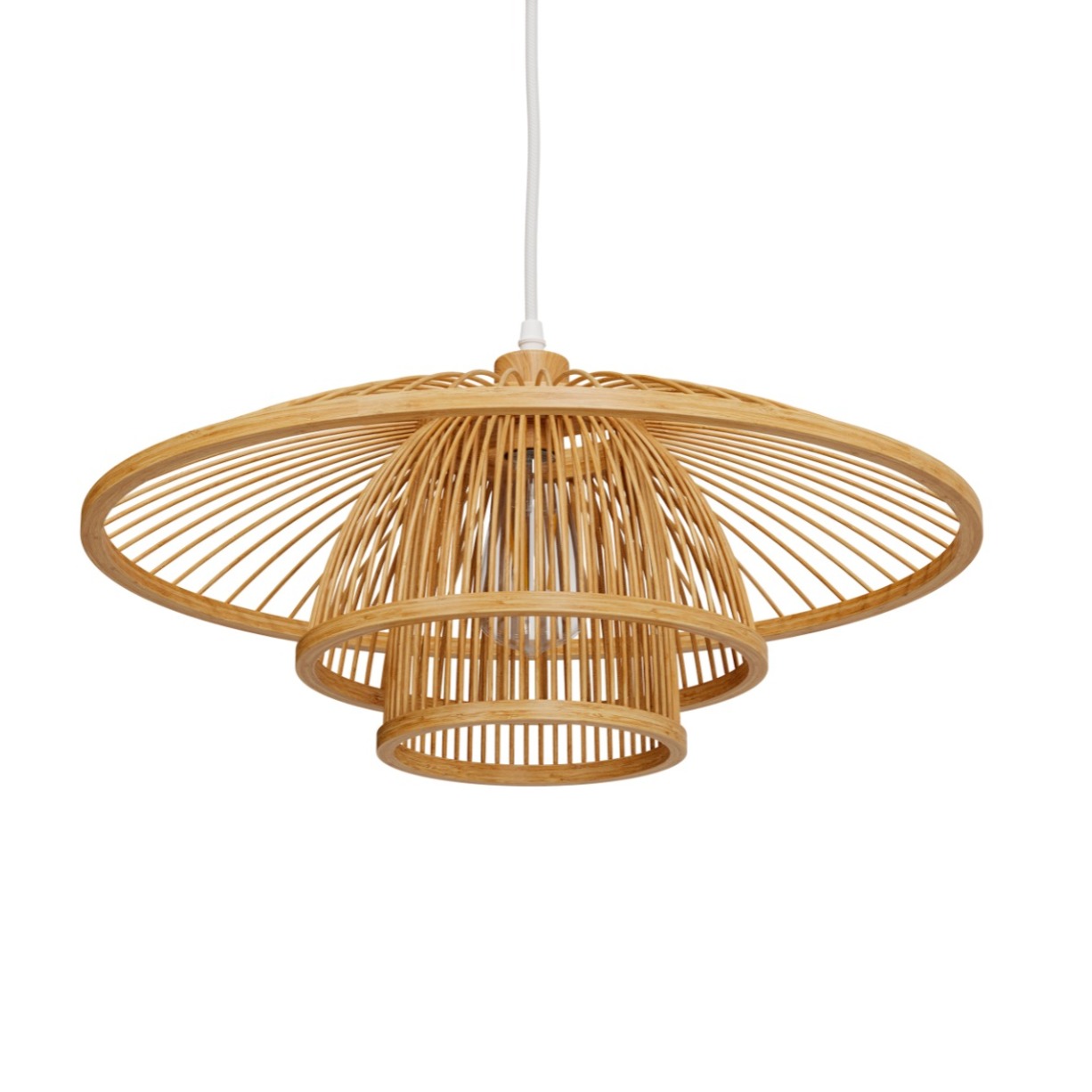 Suspension en bambou naturel et métal D50 cm - Mirabel