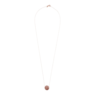 Collana Catena Ritorta con Pendente Sferico in Pietra Naturale Agata Rosa Sfaccettata in Argento 925 placcato Oro rosa 18Kt