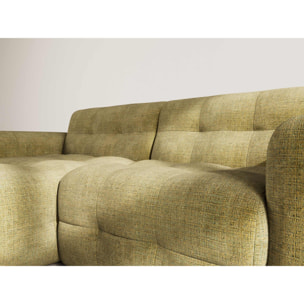 Diane - Canapé d'angle gauche 4 places en velours texturé - Vert Kaki