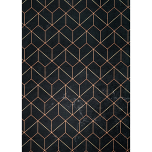 Stampa - tapis de salon lavable à motif, noir