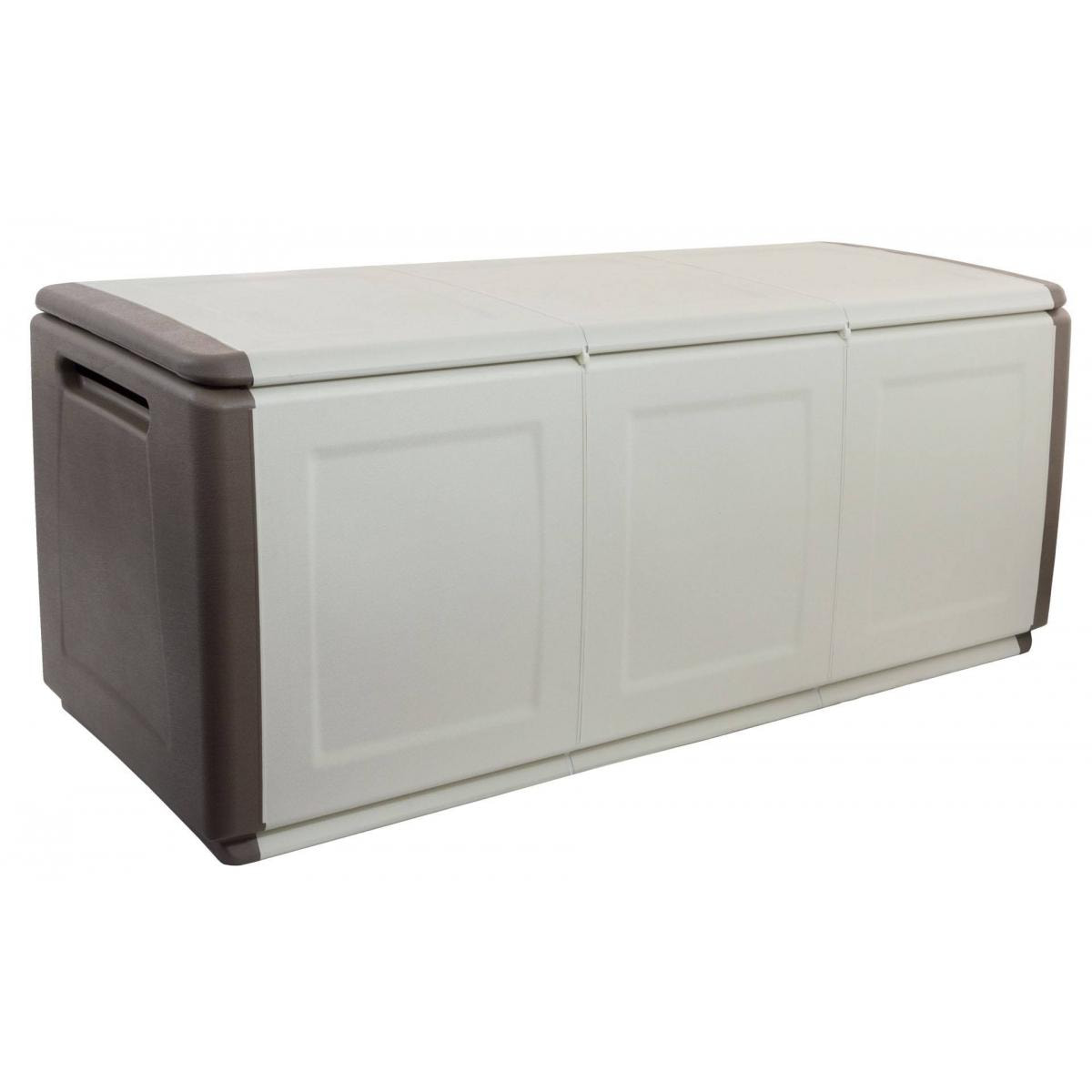 Baule contenitore multiuso polipropilene, Box portatutto, 100% Made in Italy, cm 138x53h57, colore Grigio chiaro