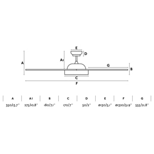 POLARIS L LED ventilatore da soffitto bianco DC