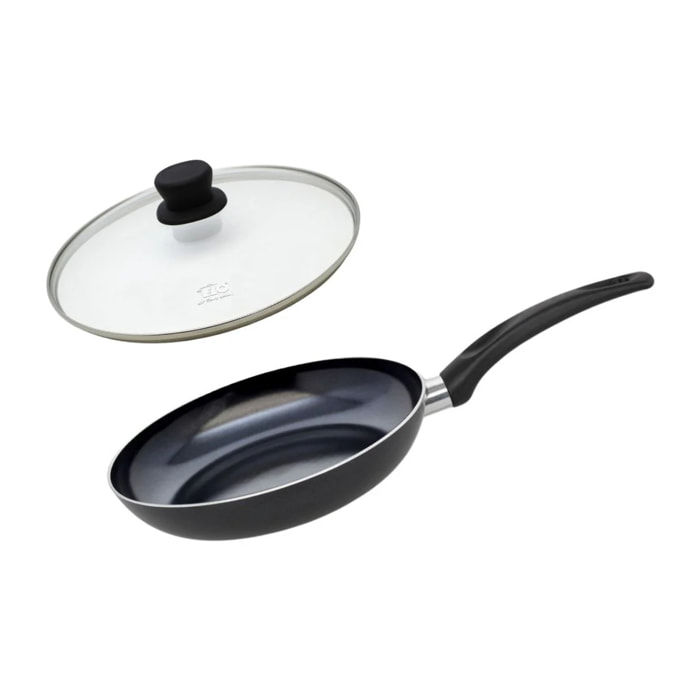 Set Poêle 28 cm céramique sans PFAS et couvercle Elo Prima Cucina