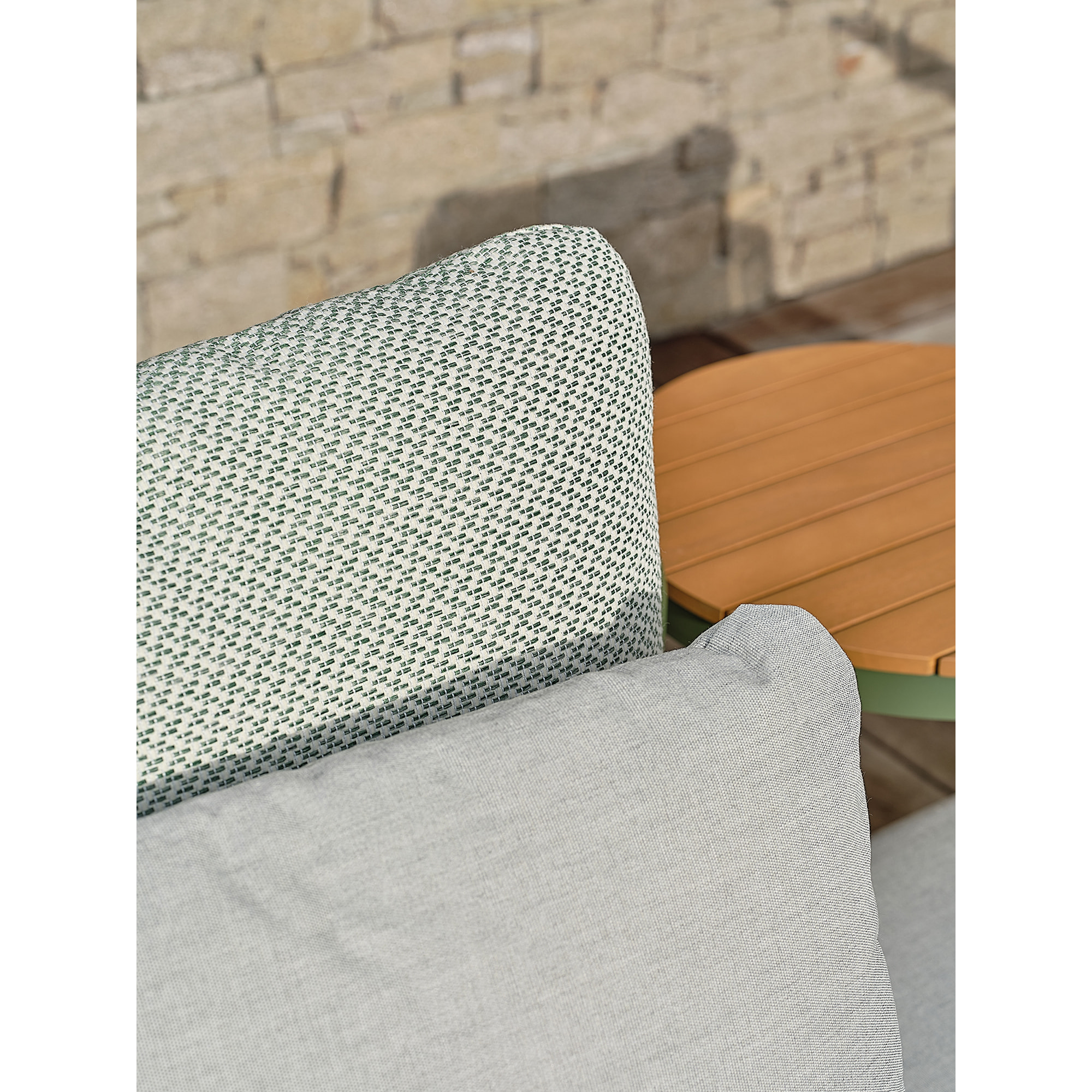 BARLIA - Canapé de jardin 3 places en aluminium - Olive