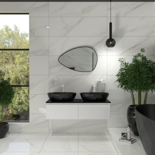 Miroir mural irrégulier l.80 x H.51 cm avec cadre aluminium noir Purity SAT (SATZPURAS5180CE)