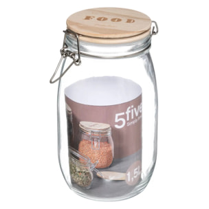 Bocal verre couvercle pin "Wording" 1,5L