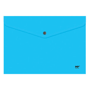 PACK 12 UNIDADES CARPETA SOBRE CIERRE BOTÓN A4 CIELO