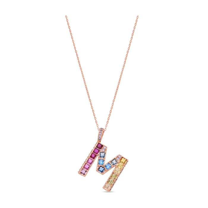 Collar M acabado oro rosa 18k