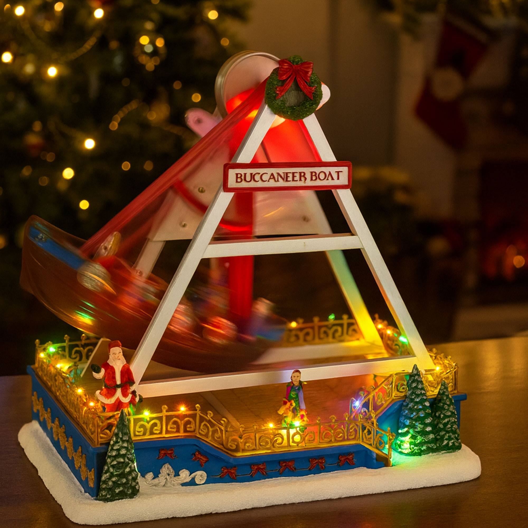 Barco de navidad led buccaneer con movimiento y música 32,5x22x32cm