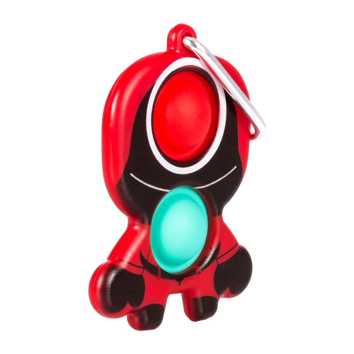DAM Figura Squid Bubble Pop It vigilante Círculo con mosquetón. 5,5x1,7x9 Cm. Color: Rojo