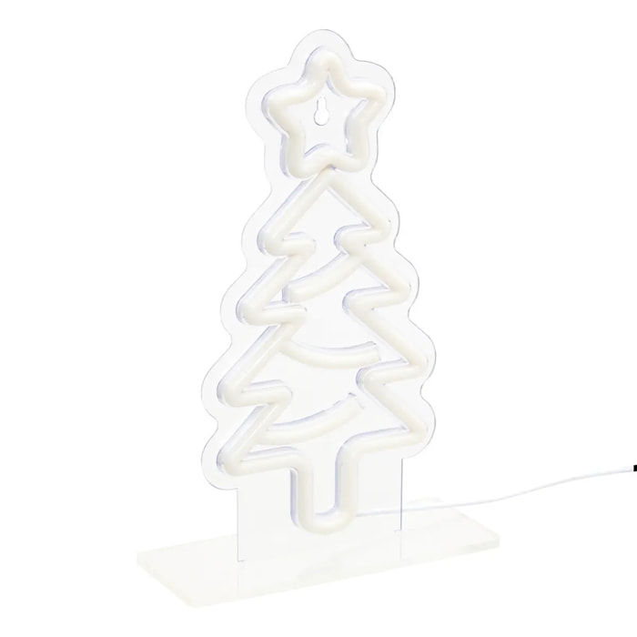 Néon LED sapin changement de couleur H. 30 cm alimentation USB