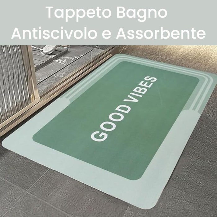 Tappeto bagno antiscivolo e assorbente 50x80 cm, tappetino doccia a rapida asciugatura con fondo in gomma stabile, lavabile e pratico, ideale per bagno e cucina, superficie morbida e resistente per uso quotidiano, compatto e funzionale