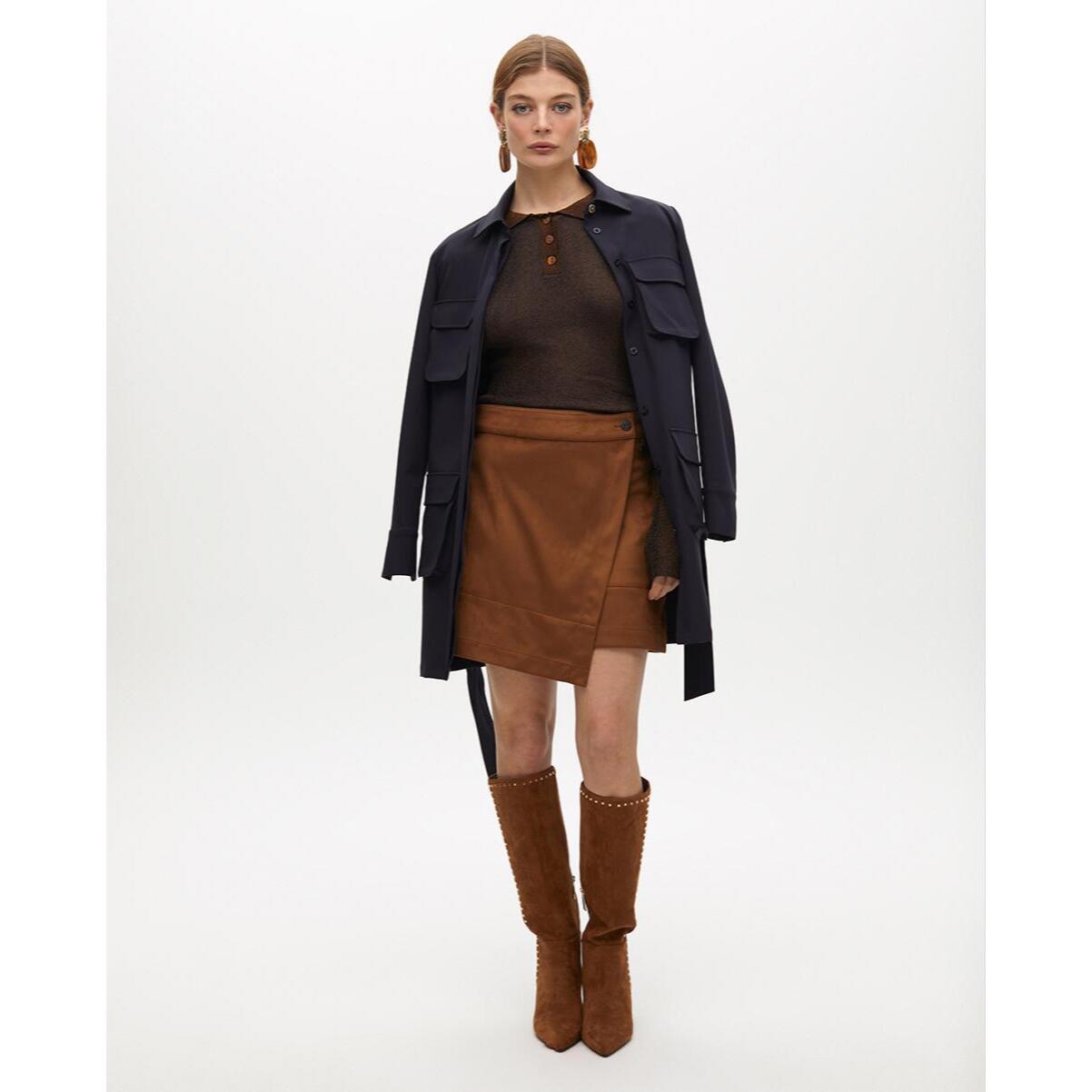 Abito Camicia Corto con Tasche e Cintura