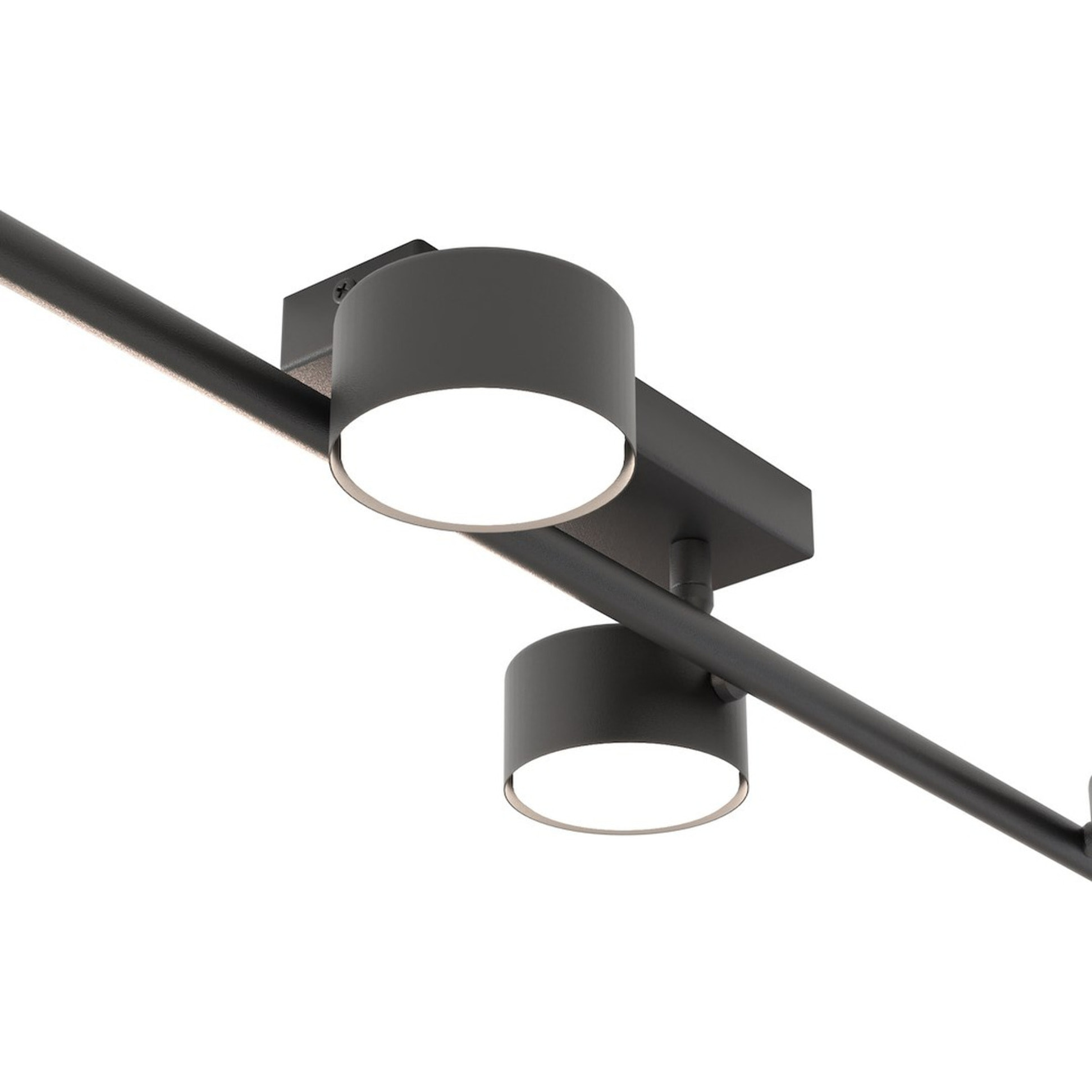 Lampada da soffitto BET 4 in acciaio nero opaco
