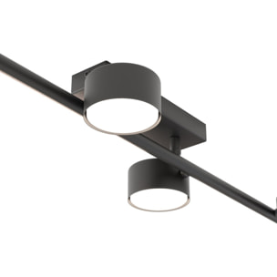 Lampada da soffitto BET 4 in acciaio nero opaco