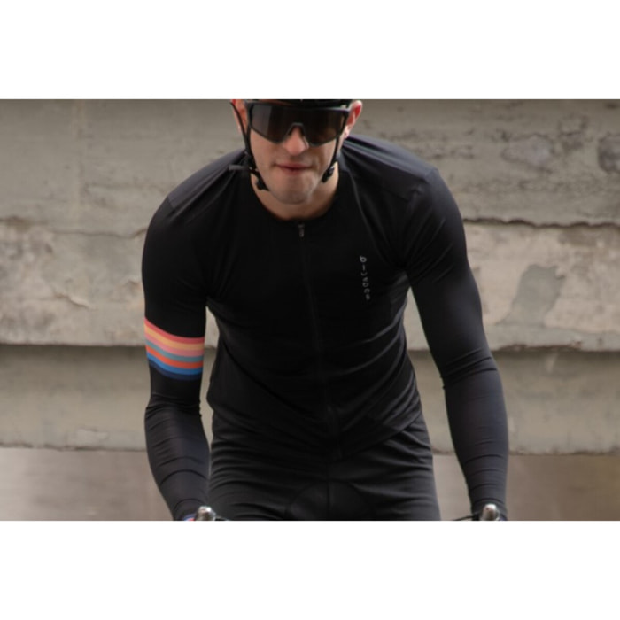 MAILLOT DE CICLISMO MANGA LARGA PARA HOMBRE BLUEBALL EN NEGRO CON LOGO ROJO