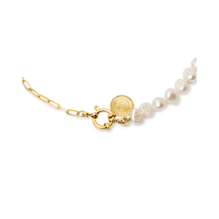 Collar Chic Pearl Acero Baño Oro