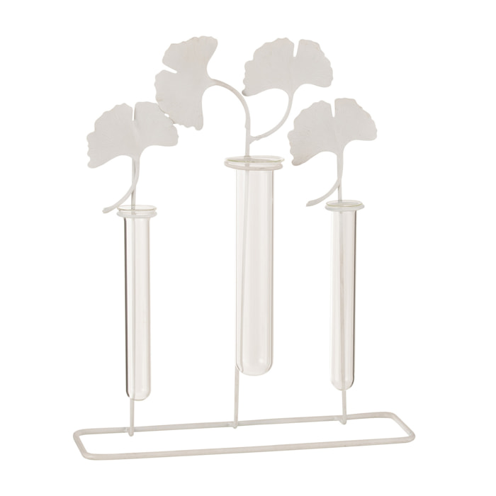 J-Line vase 3 Porteurs Fleurs - métal - blanc - 31.5 cm de hauteur