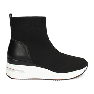 Slip on donna nera in tessuto