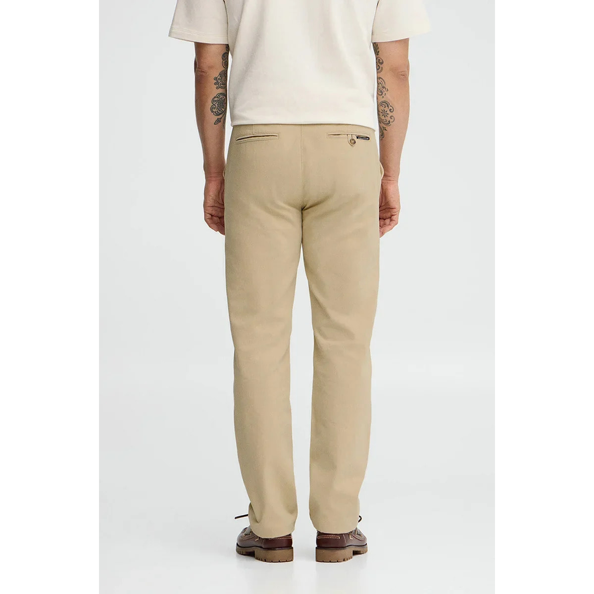 Pantaloni chino beige dal fit regular con logo Polo Club