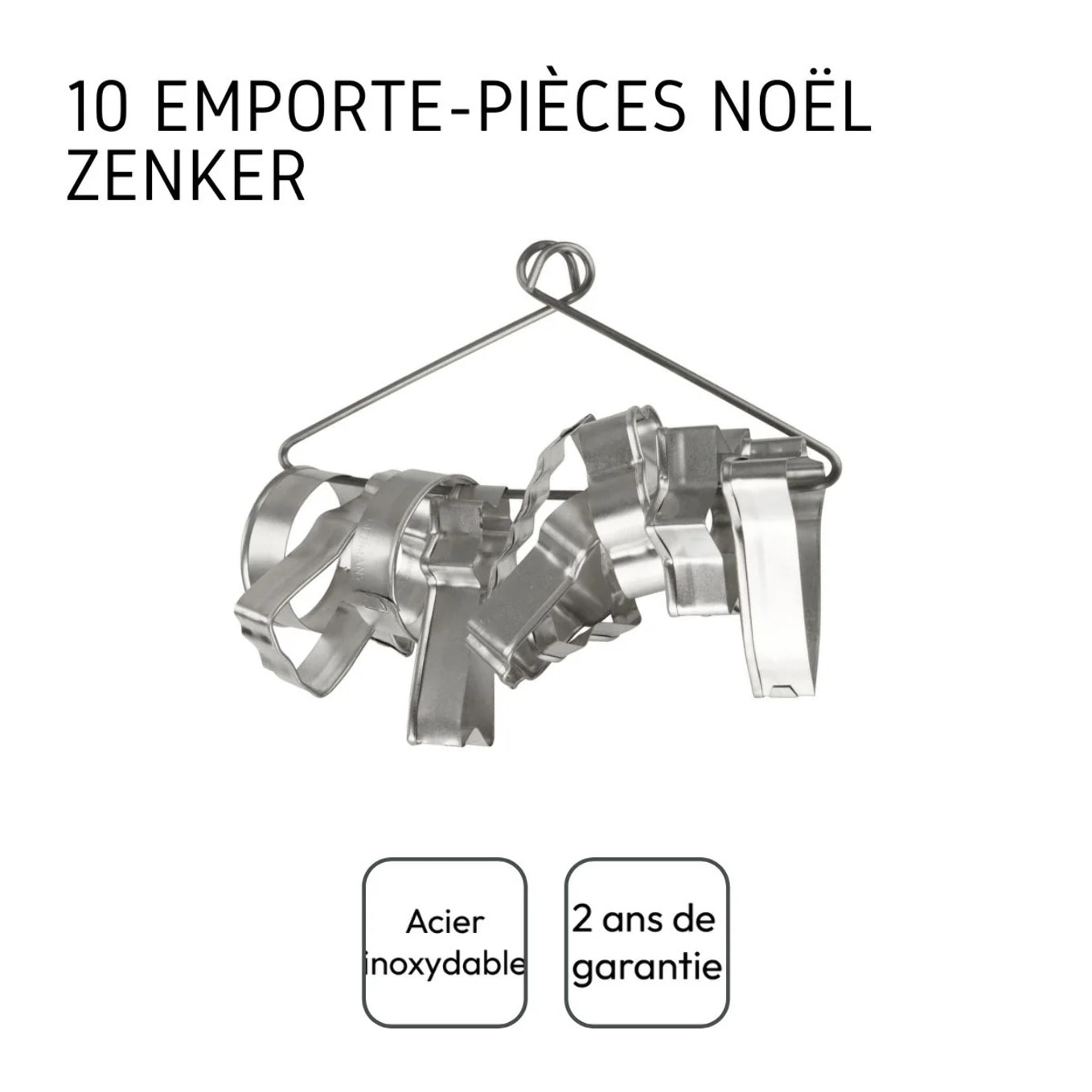 Lot de 10 emporte-pièces de Noël sur cintre Zenker Emporte-pièces