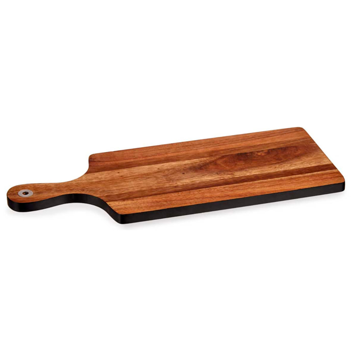 TABLA CORTAR MADERA CON BORDE NEGRO 45CM