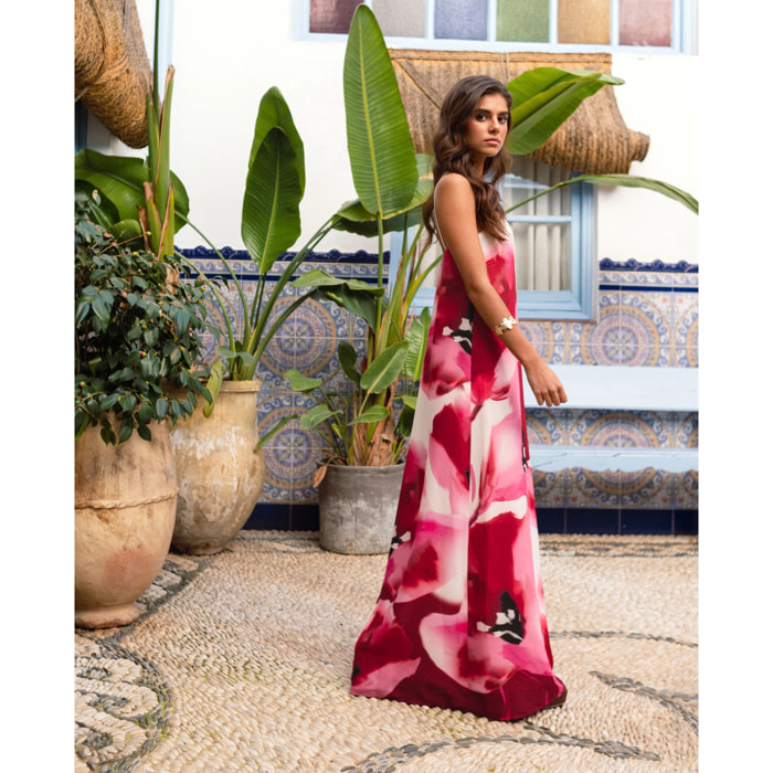 Vestido largo estampado floral de tirantes