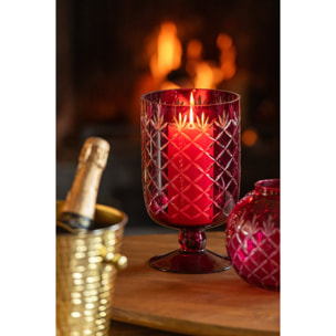 J-Line Chandelier - verre - rose foncé