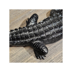 Statuette crocodile gris anthracite en résiné H15cm - CROCO