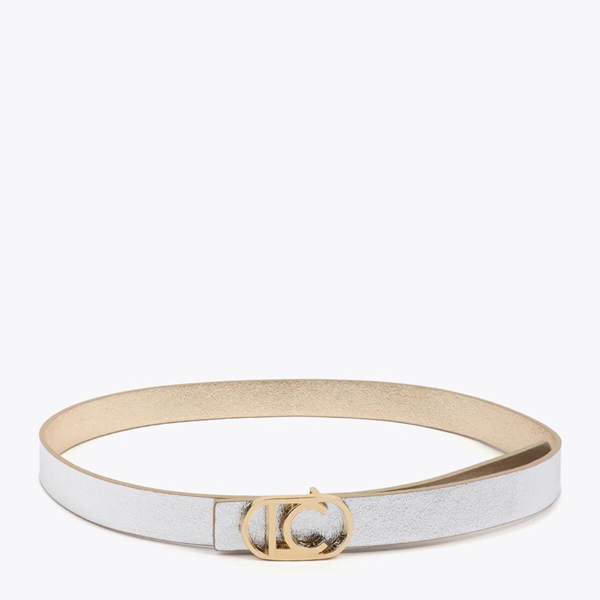 Cintura reversibile con fibbia ovale con logo