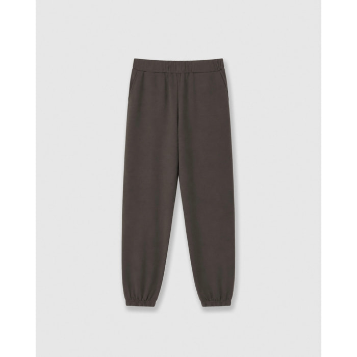 Pantalón jogger fluido liso gris marengo