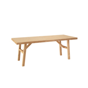 Table basse en bois massif ton chêne moyen 120x50cm Hauteur: 45 Longueur: 120 Largeur: 50