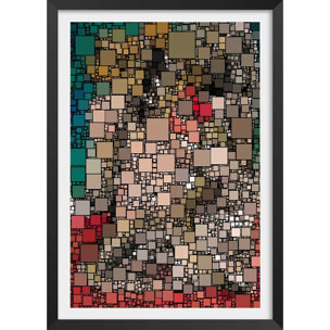 Affiche vitraux king's college Affiche + cadre en bois - Noir